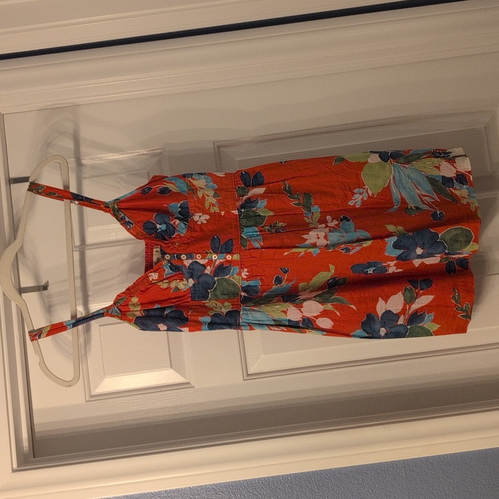 Hollister Y2K red blue floral dress size m